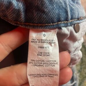 Jean shorts, garage brand, size women’s 0